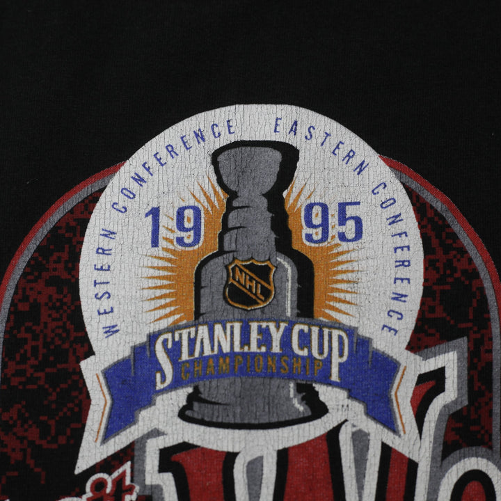 Vintage 1995 Detroit Red Wings Western Conference Champs T-Shirt Size L