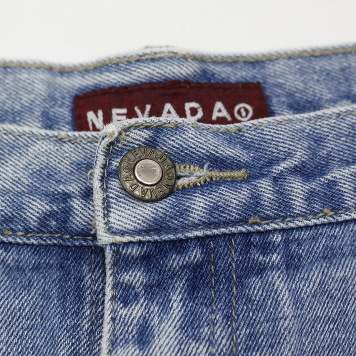 Y2K Mens Nevada Light Wash Denim Carpenter Jorts Size 34