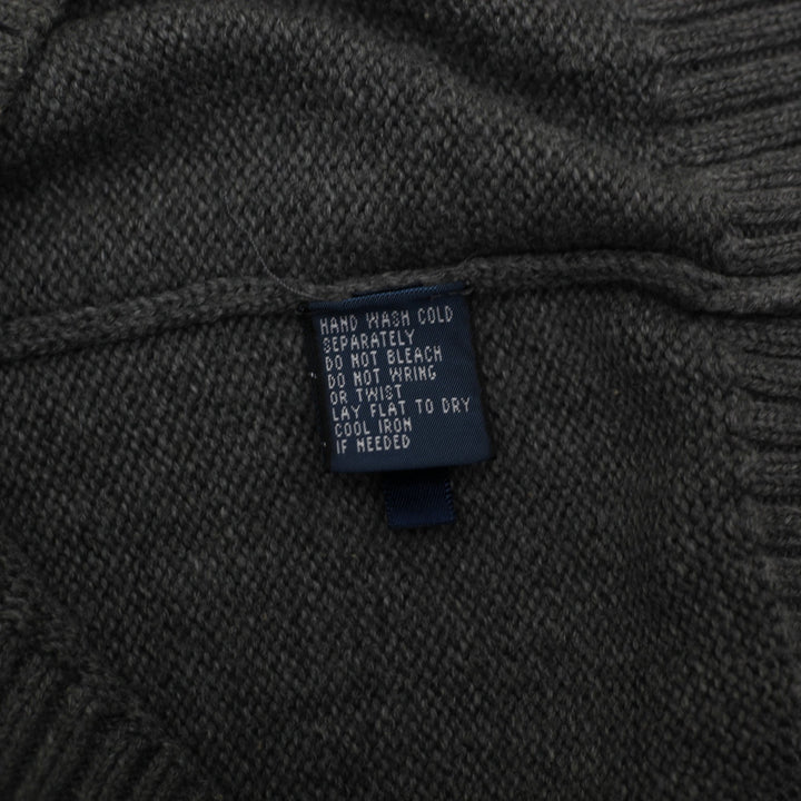 Mens Polo Ralph Lauren Heather Grey Quarter-Zip Cotton Sweater Size S