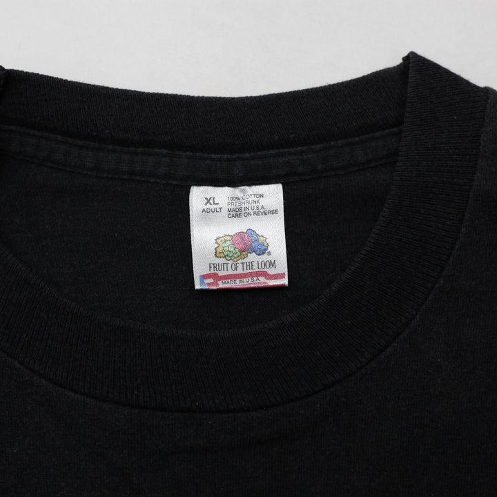 Vintage Fruit of the Loom ER T-Shirt Black Graphic Made In USA Single Stitch XL | Migration_T-Shirts - Back V | Fashion Rerun
