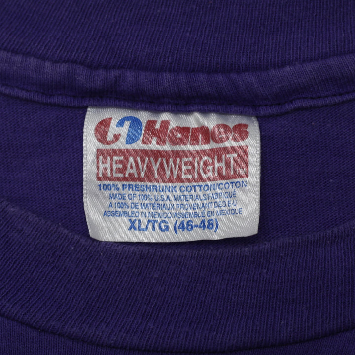 Vintage 90s Hanes Heavyweight Superman Shield Graphic T-Shirt Purple XL