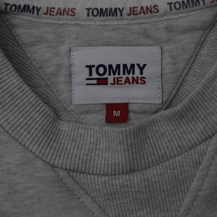 Mens Tommy Jeans Sweatshirt Gray Navy Logo Pullover Size M