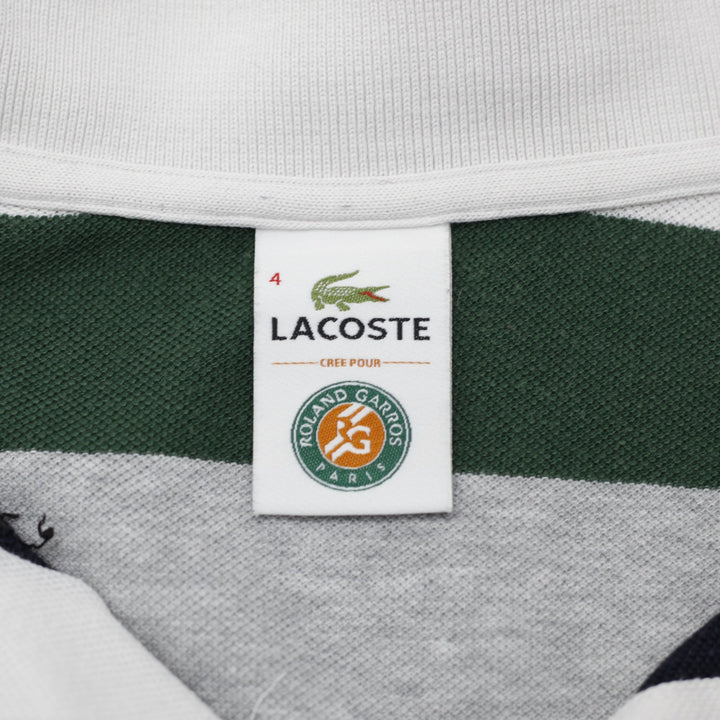 Mens Lacoste x Roland Garros Paris Green Heather Grey Polo T-Shirt Size 4
