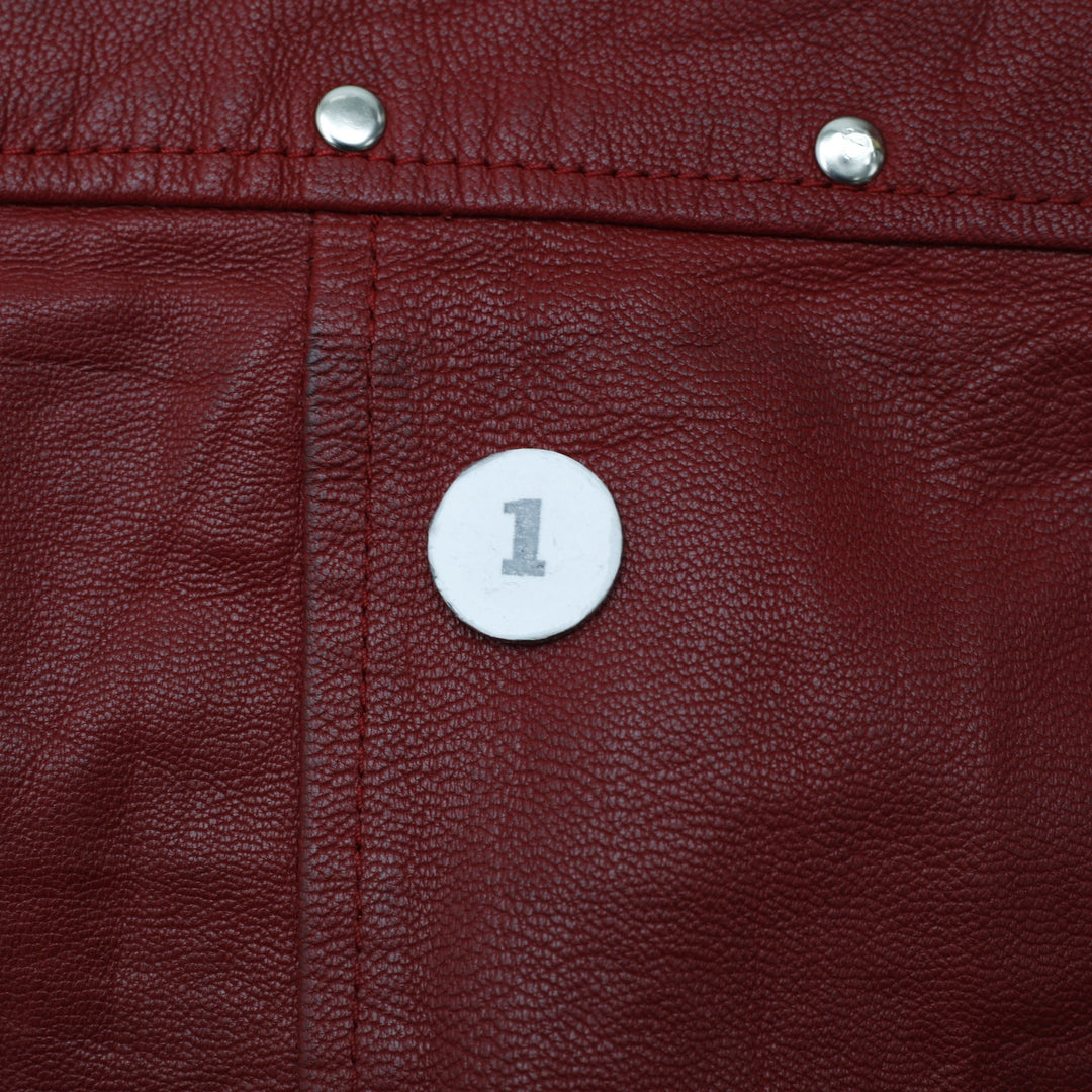 Vintage UNIK Red Leather Biker Jacket Size L | Migration_Jackets MJ DROP - View 10 | Fashion Rerun