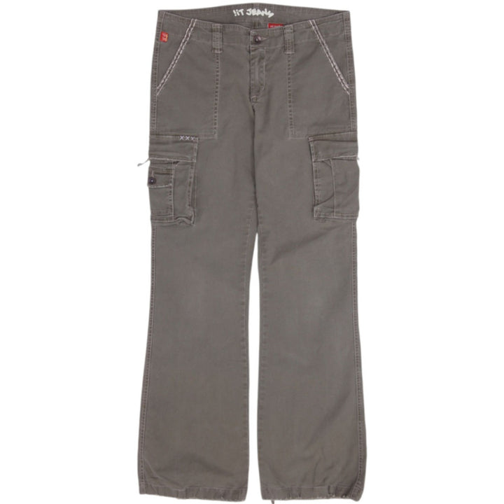 Y2K Ladies !iT Jeans Low Rise Cargo Bootcut Pants Size 16