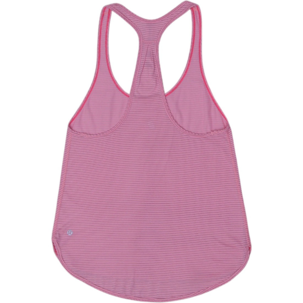 Ladies Lululemon Tank Top Pink Stripe Racerback Athletic | Migration_Y2K T-Shirts - Side View | Fashion Rerun