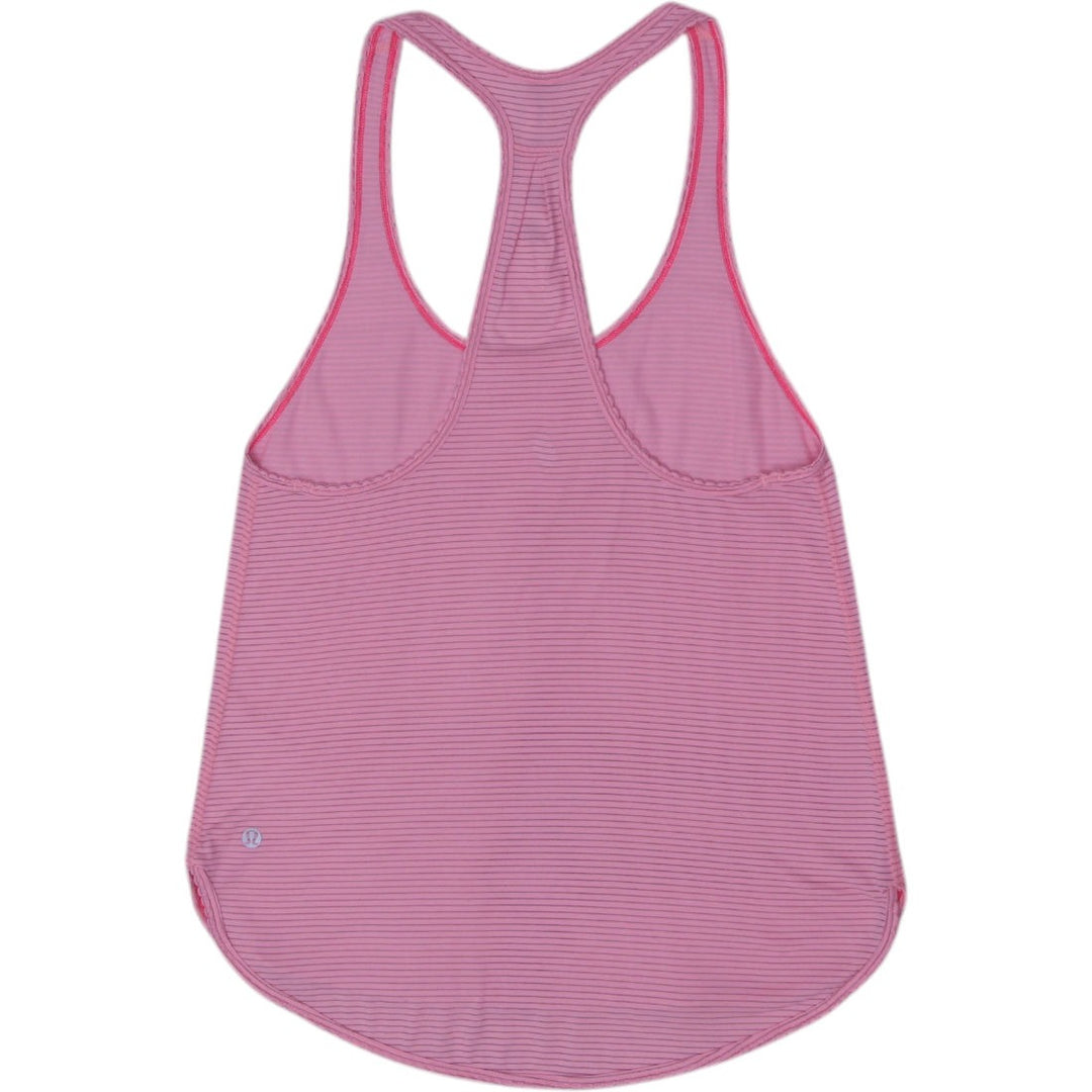 Ladies Lululemon Tank Top Pink Stripe Racerback Athletic | Migration_Y2K T-Shirts - Side View | Fashion Rerun