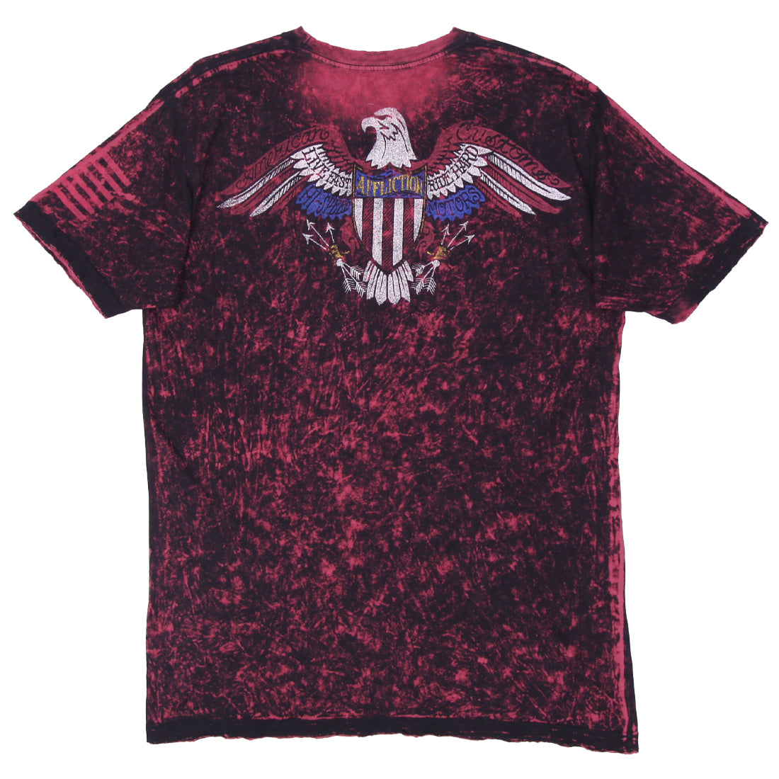 Shop Y2K Mens Black Affliction Printed Short Sleeve T-Shirt
