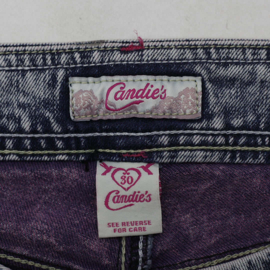 Ladies Candies Bootcut Distressed Acid Wash Denim Jeans Size 30