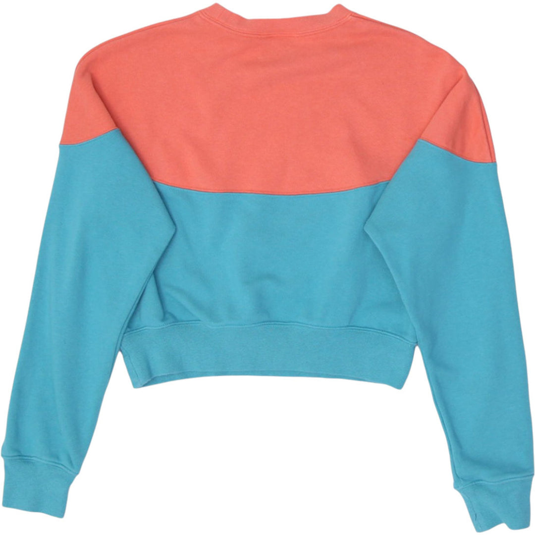Ladies Nike Sweatshirt Coral Teal Colorblock Crew Neck | Migration_Hoodies & Sweatshirts UAENAT20 - Side View | Fashion Rerun