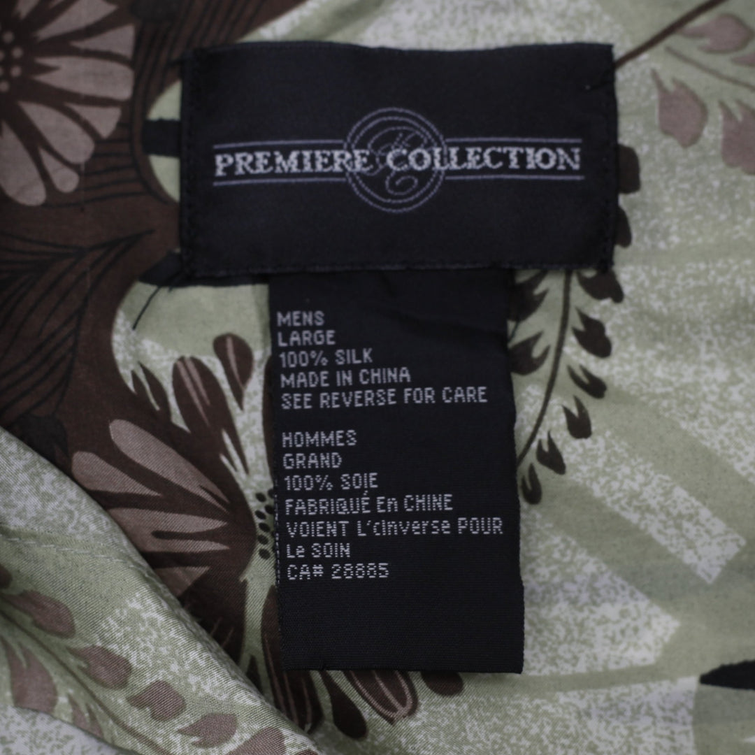 Vintage Mens Premiere Collection Silk Floral Short Sleeve Shirt | Migration_Shirts - Back View | Fashion Rerun