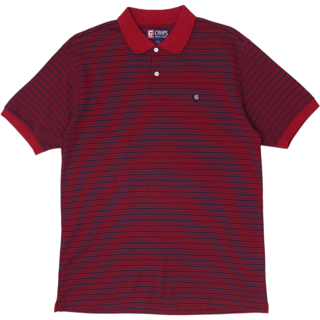Vintage 90s Chaps Ralph Lauren Striped Polo T-Shirt Size L