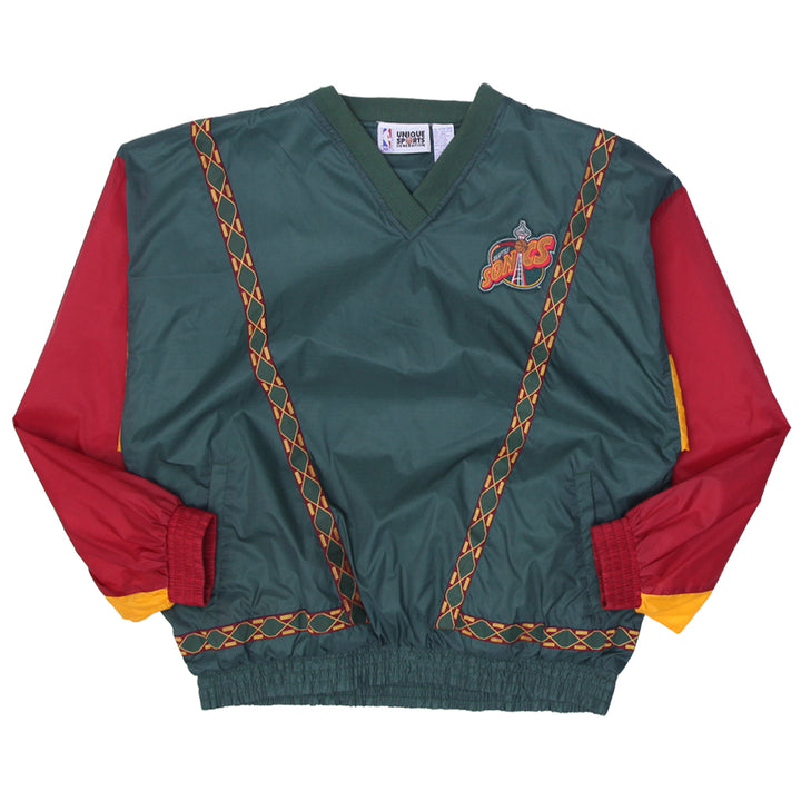 Vintage Unique Sports Seattle Sonics V-Neck Ripstop Windbreaker Jacket