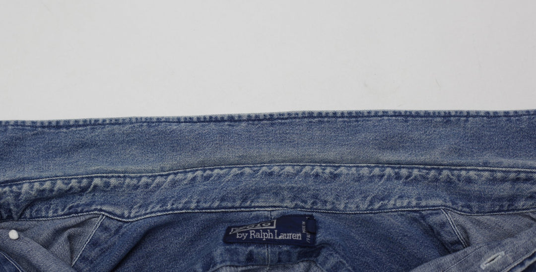 Vintage Mens Polo By Ralph Lauren Long Sleeve Denim Shirt