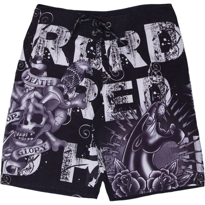 Y2K Mens Ed Hardy Boardshorts Graphic Print Tattoo