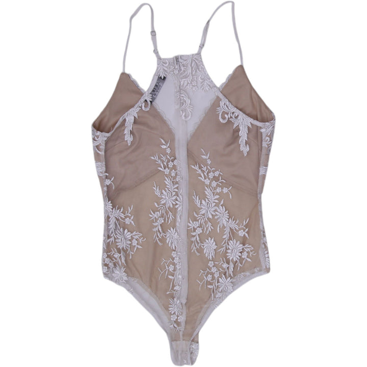 Y2K Ladies Akira Embroidered Lace Underlay Cami Bodysuit Size S