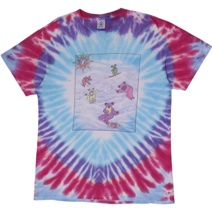 Vintage 90s Grateful Dead Snowboarding Bears Tie Dye T-Shirt Size L