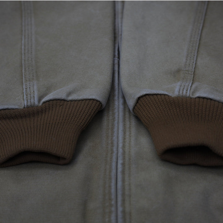 Vintage Mens Carhartt Hoodie Brown Full Zip Workwear Jacket Size XXL