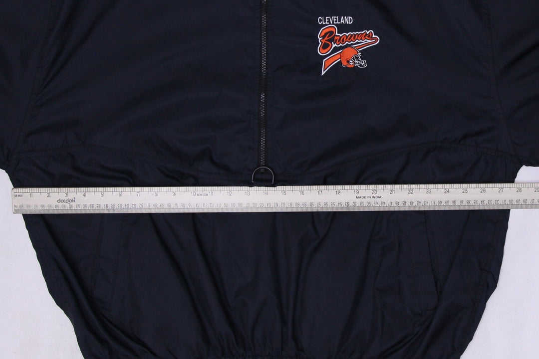Vintage Mens 90s Cleveland Browns ProPlayer Half Zip Windbreaker Striped Trims