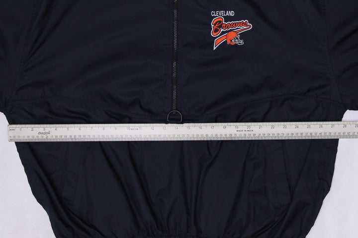 Vintage Mens 90s Cleveland Browns ProPlayer Half Zip Windbreaker Striped Trims