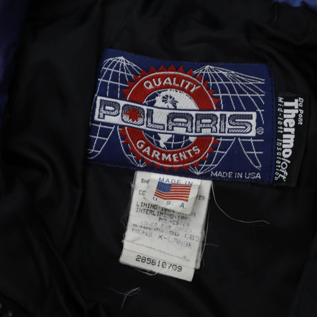 Vintage Polaris Jacket 90s Snowmobile Racing Bomber Insulated Made In USA XL | Migration_Jackets - Back View | Fashion Rerun