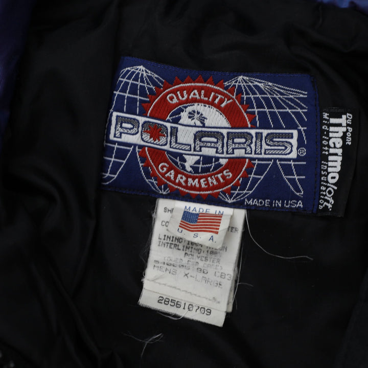 Vintage Polaris Jacket 90s Snowmobile Racing Bomber Insulated Made In USA XL | Migration_Jackets - Back View | Fashion Rerun