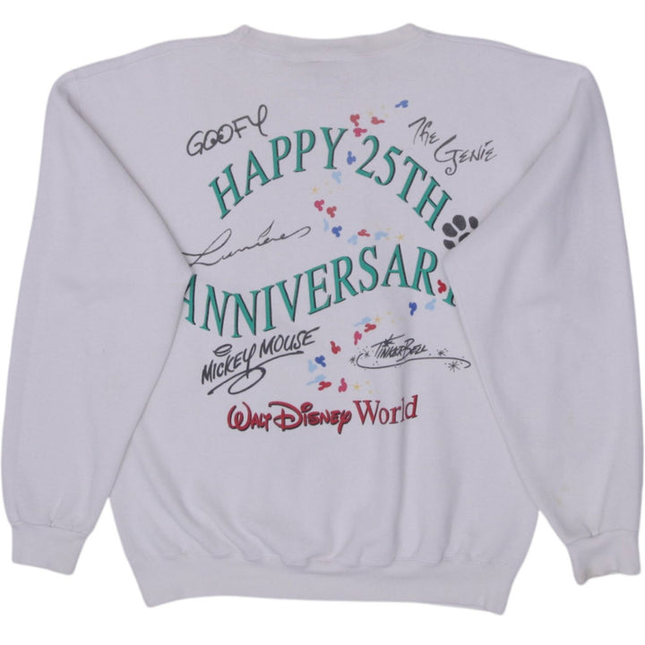 Vintage Walt Disney World 25th Anniversary Cake Castle White Sweatshirt M | Migration_Sweatshirt - Side View | Fashion Rerun