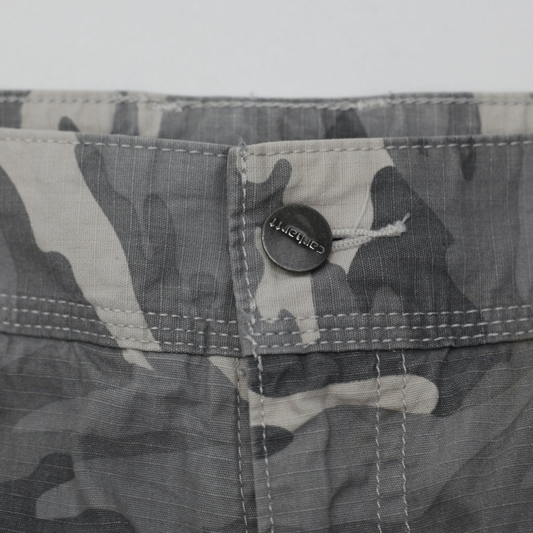 Ladies Carhartt Snow Camo Ripstop Cropped Cargo Pants Size 8