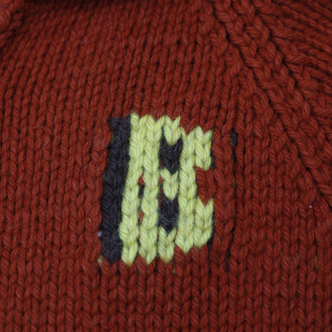 Vintage Mens Wool Cardigan Red Embroidered Graphic Zip Size L | Migration_Knitwear & Sweaters - Detail View | Fashion Rerun