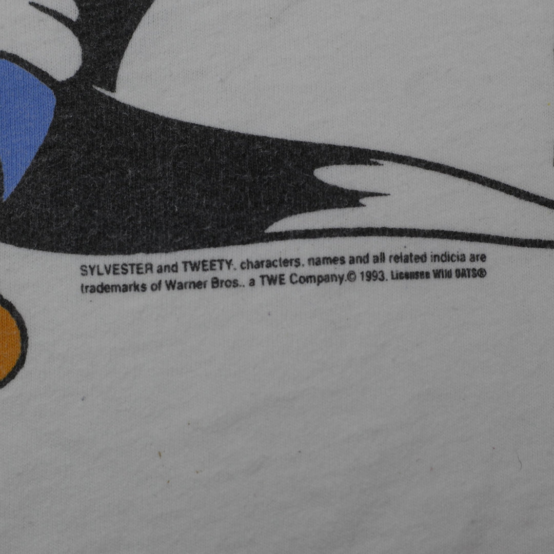 Vintage 90s Looney Tunes "hip hop" Sylvester Cat Tweety Bird T-Shirt Made In USA Large