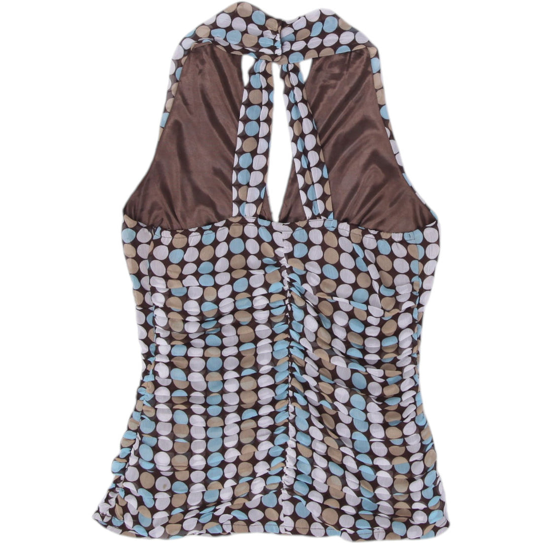 Y2K Ladies Suzy Polka Dot Halter Top Size S