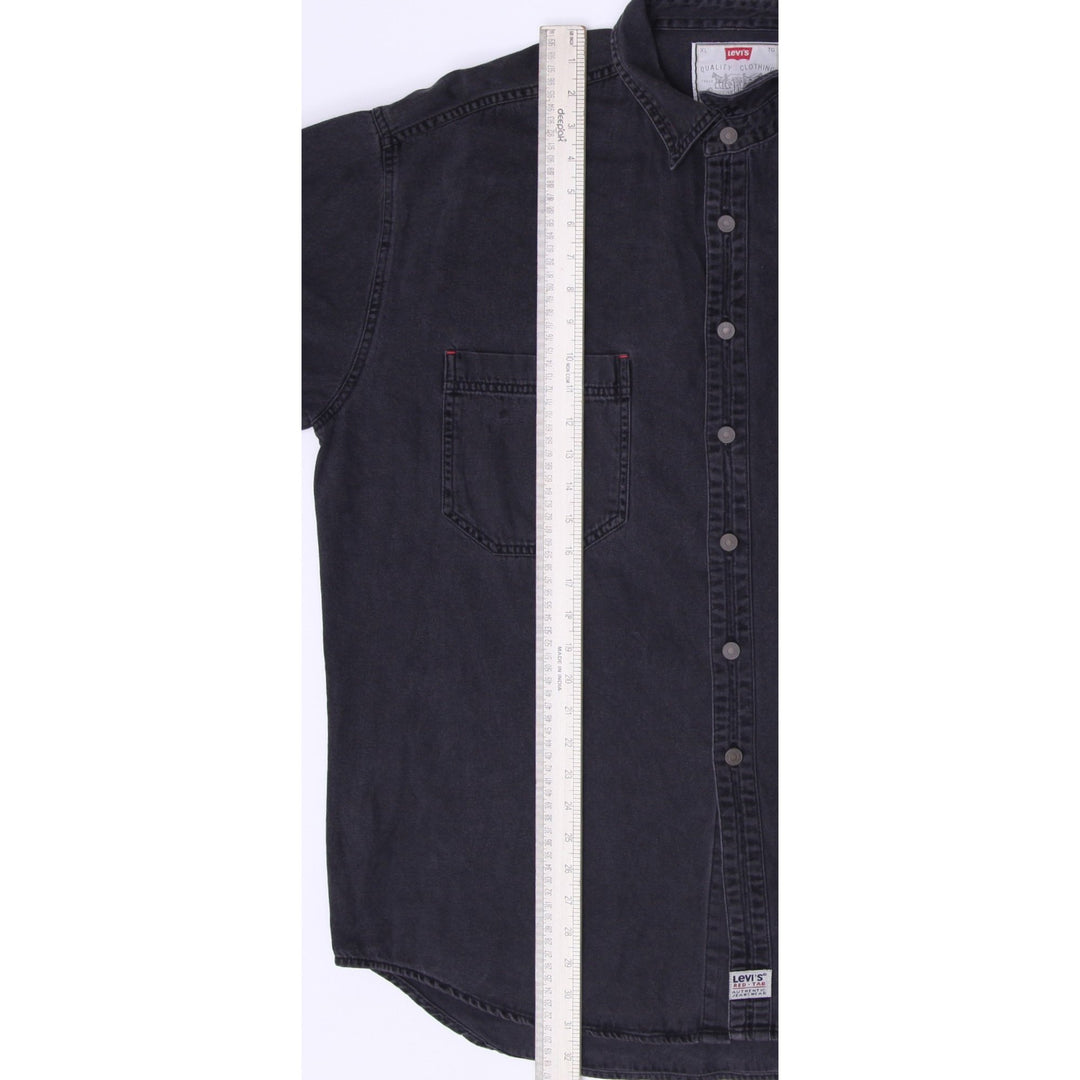 Vintage Levi's Men's Black Denim Long Sleeve Overshirt Size XL
