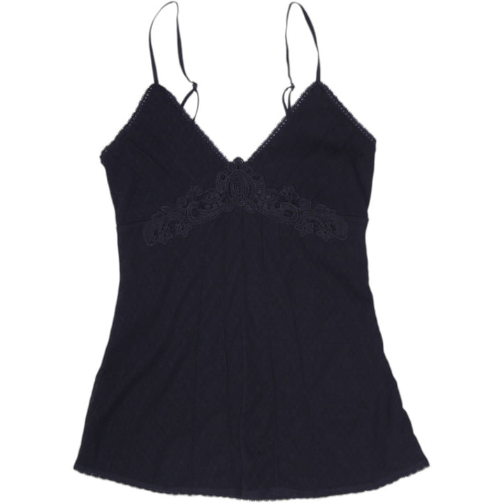 Y2K Ladies Y2K No Boundaries Lace Trim Cami Tank Top Black Mesh Size S 3/5