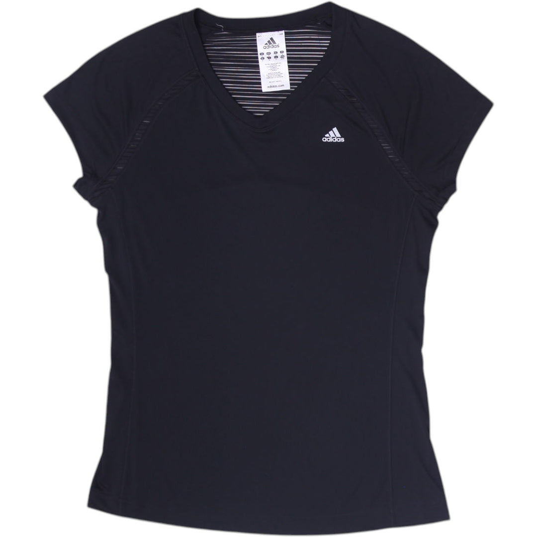 Ladies Adidas Climalite T-Shirt Black Moisture Wicking Activewear Size M