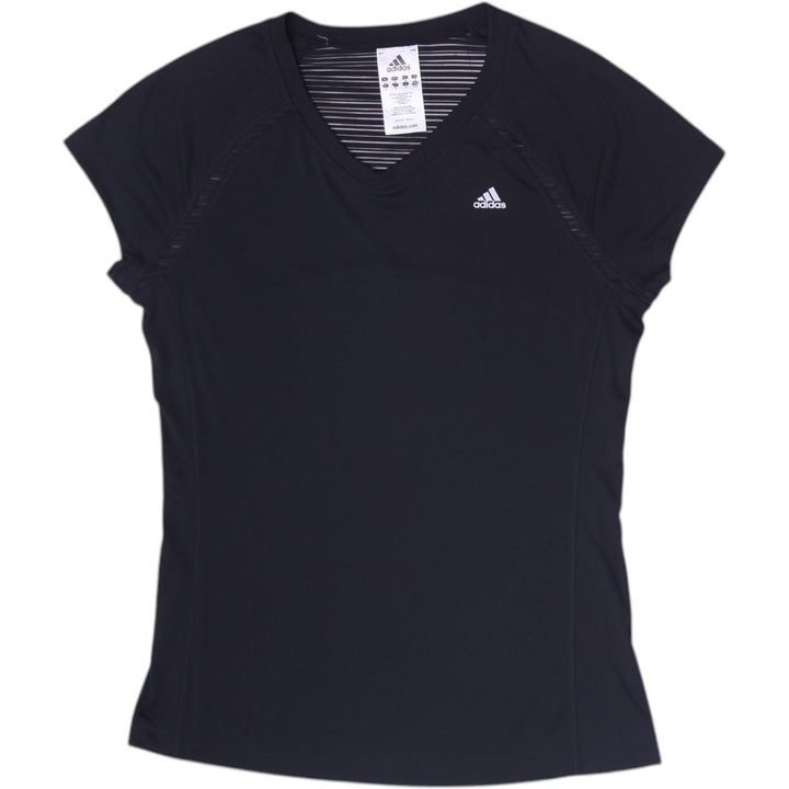 Ladies Adidas Climalite T-Shirt Black Moisture Wicking Activewear Size M