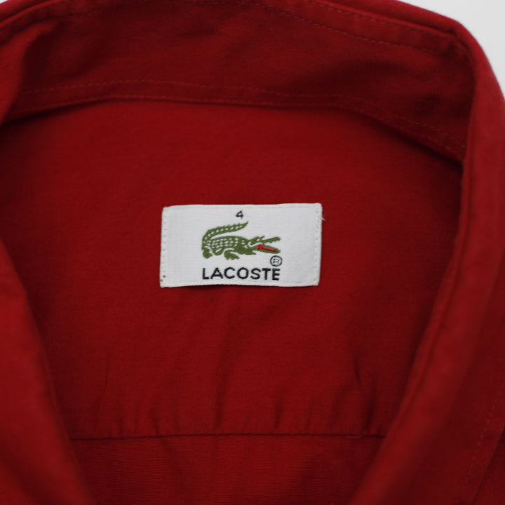 Mens Lacoste Red Short Sleeve Button Shirt Size 4