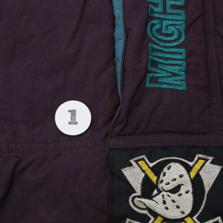 Vintage 90s Starter Mighty Ducks Anaheim Half Zip Puffer Jacket Size  XL