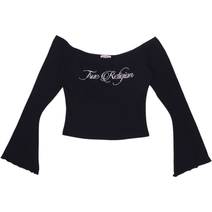 Y2K True Religion Rhinestone Off-Shoulder Top Size S/P