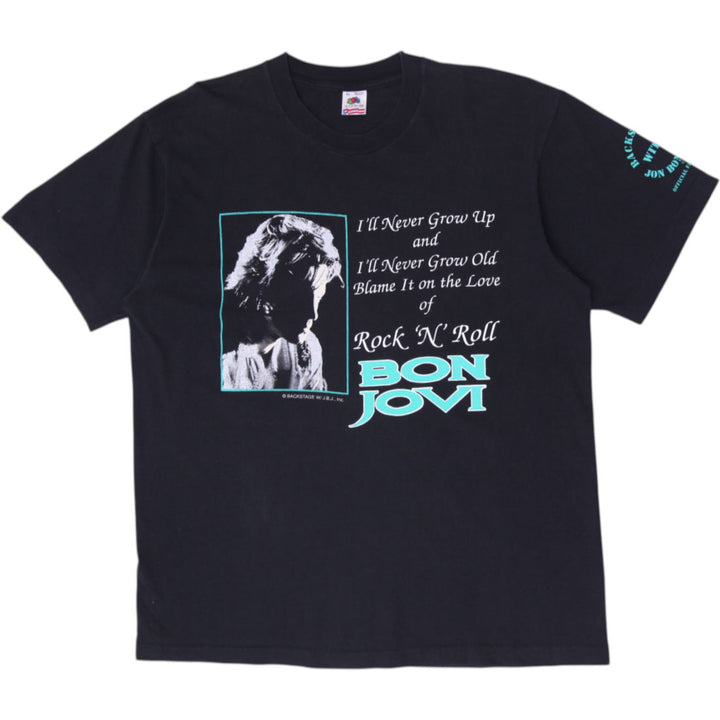 Vintage 1993 Bon Jovi Keep The Faith Fan Club Party T-Shirt SS Size XL
