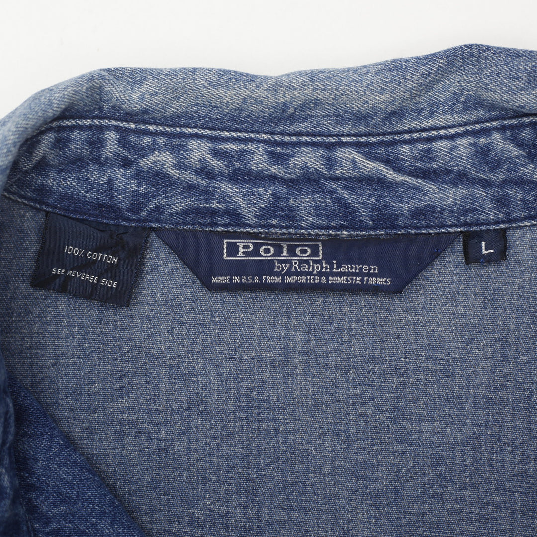 Vintage 90s Polo Ralph Lauren Denim Jacket Made in USA Size L