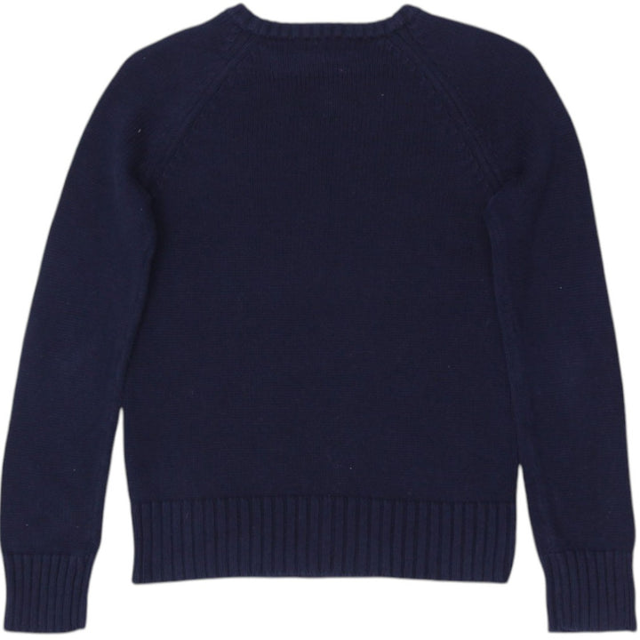 Vintage Mens Polo Jeans Co Ralph Lauren Sweater Navy Embroidered Flag Knitwear S