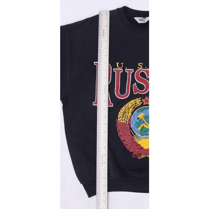 Vintage Mens Court Club USSR Russia Black Sweatshirt Crewneck Graphic | Migration_Sweatshirt - Alternate View | Fashion Rerun