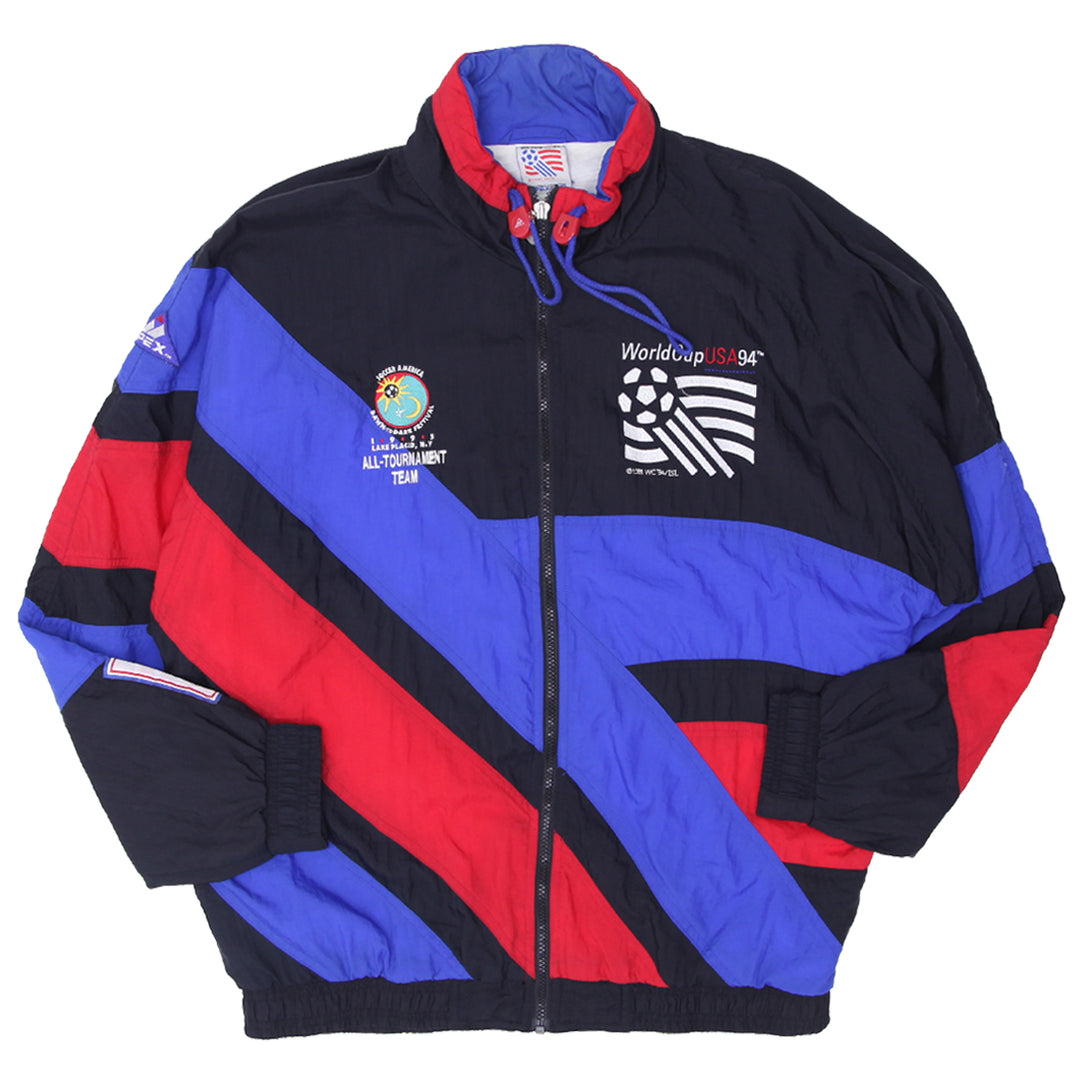 1991 Vintage Apex One World Cup USA '94 Full Zip Windbreaker Jacket - Fashion Rerun Vintage Migration_Jacket