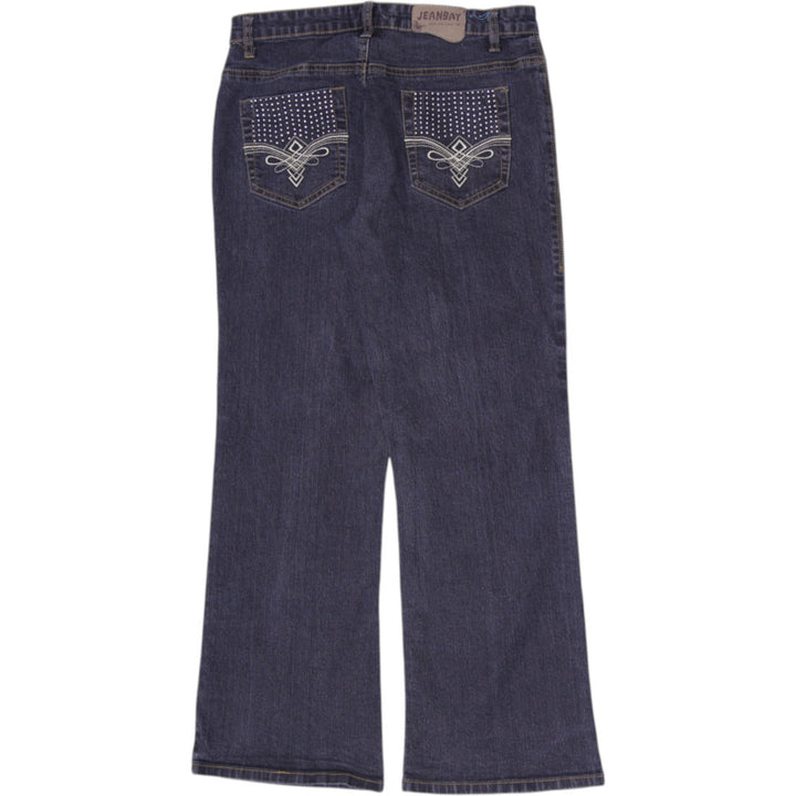 Y2K Ladies Jeansbay Y2K Rhinestone Studded Dark Wash Bootcut Jeans Petite 8P