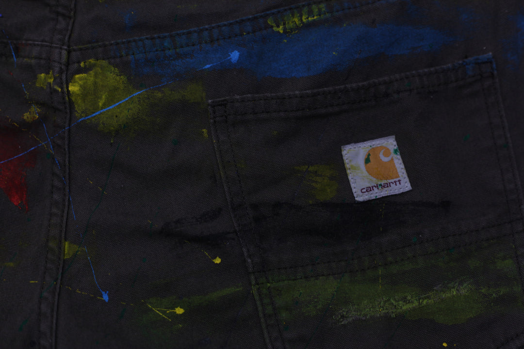 Rework Carhartt Relaxed Fit Paint Splatter/Paint Drip Brush Work Pants Mens - PR306