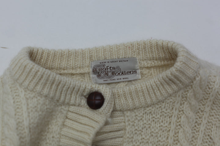 Vintage Craft & Woollens 100 % Pure Wool Sweater Cardigan Ladies