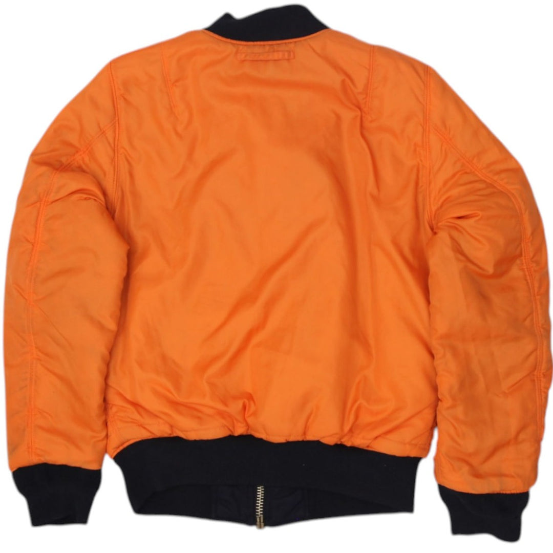 Vintage Mens Alpha Industries MA-1 Bomber Jacket Black Orange Reversible S | Migration_Jackets - Detail View | Fashion Rerun