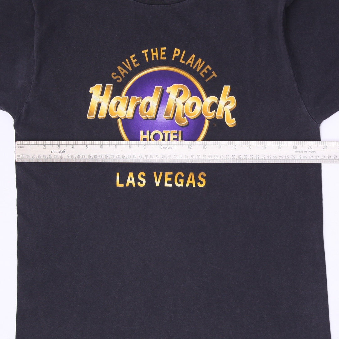 Vintage 90s Hard Rock Hotel Las Vegas Save The Planet T-Shirt Large Black Winterland USA