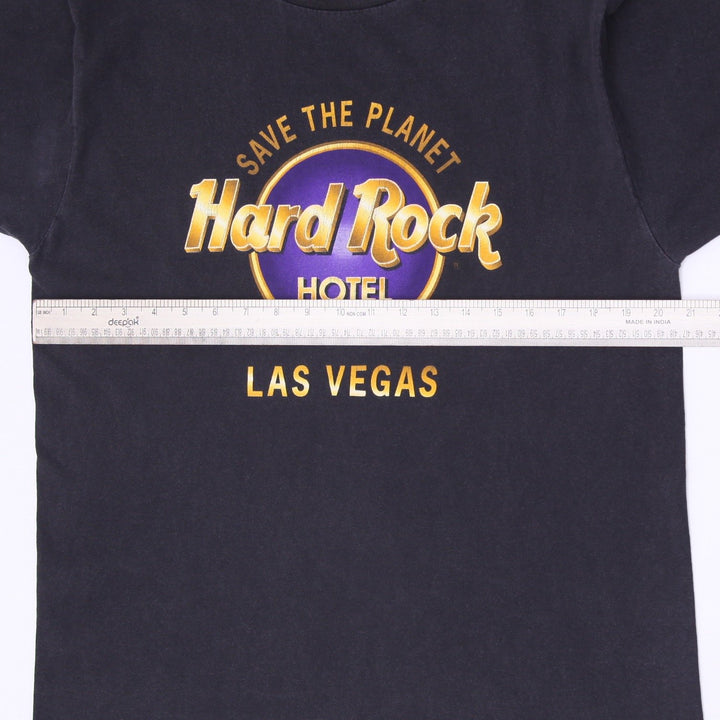 Vintage 90s Hard Rock Hotel Las Vegas Save The Planet T-Shirt Large Black Winterland USA