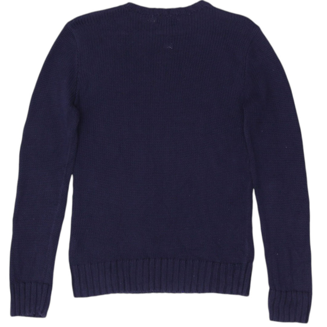 Vintage Polo Ralph Lauren Iconic American Flag Embroidered Star Navy Sweater L